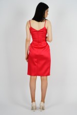 Red Short Satin Evening Dresses